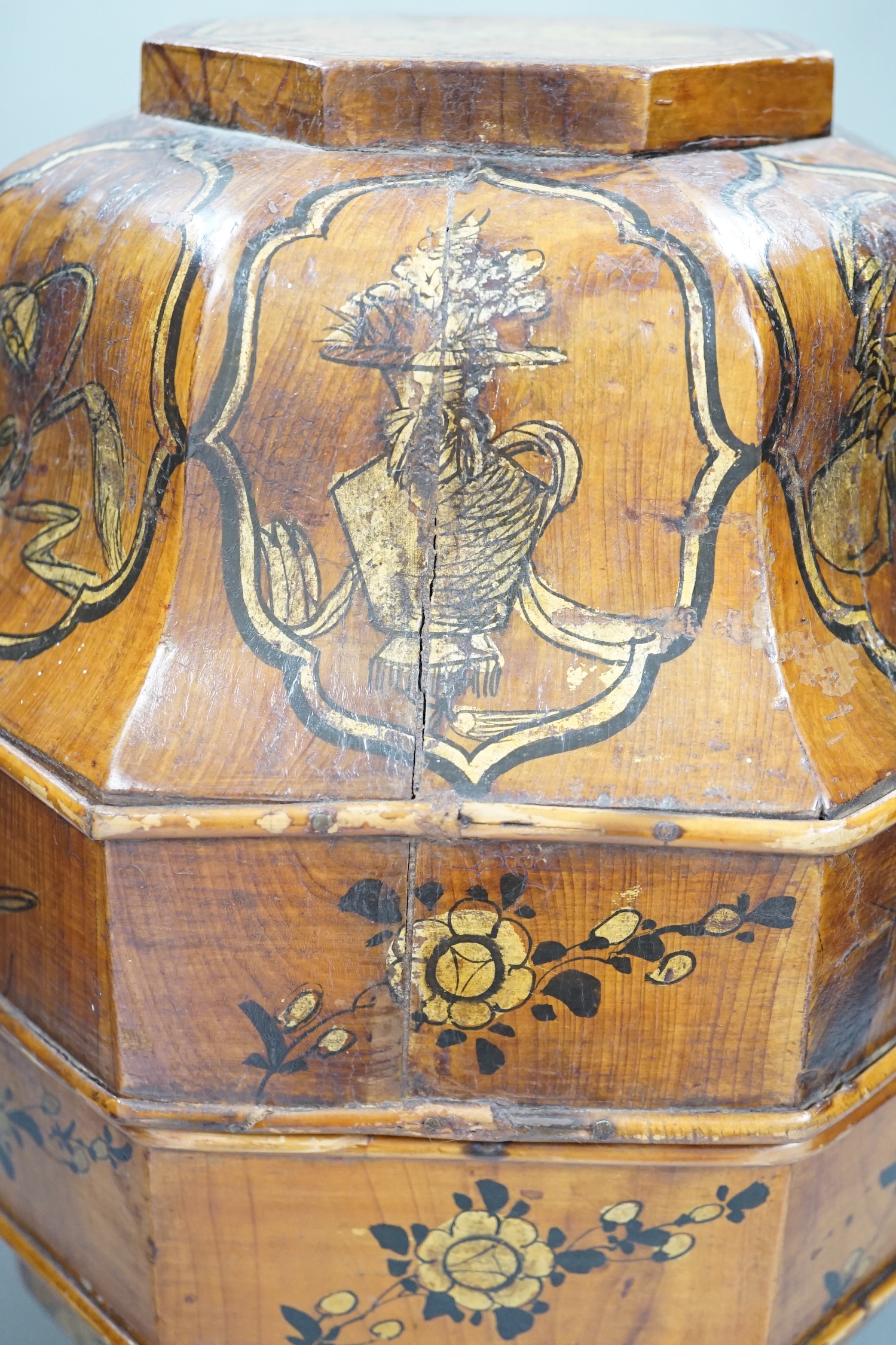 A Chinese picnic box, reversible function, late Qing dynasty, 37cm high